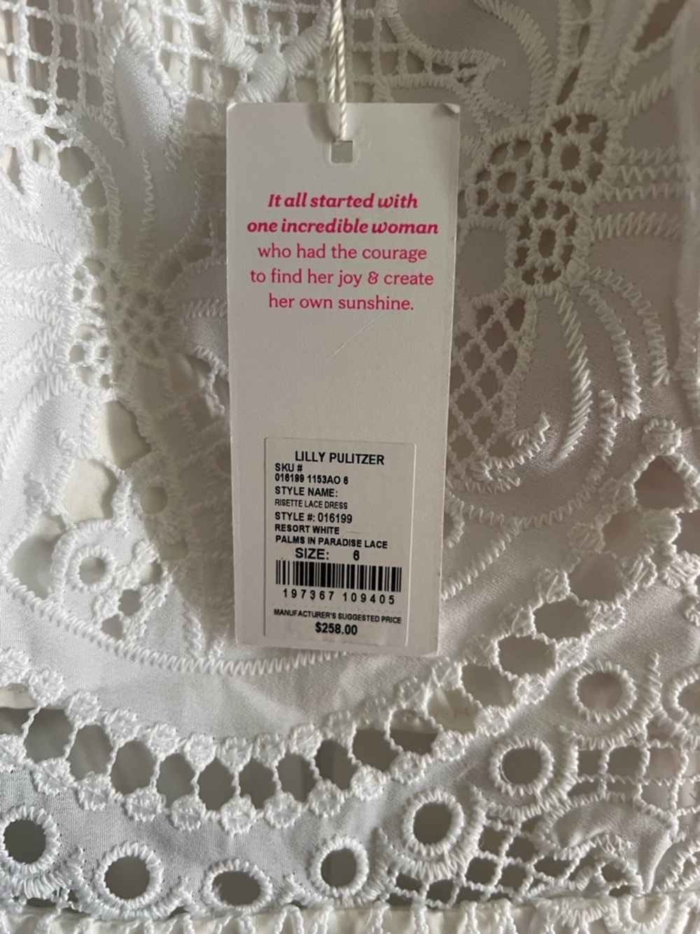 Lilly Pulitzer White Lace Spaghetti-Strap Mini Dress - Picture 2 of 3